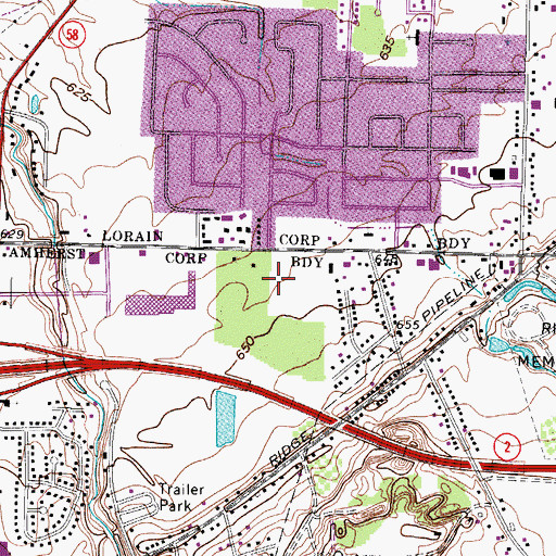 Topographic Map of DePaola Park, OH