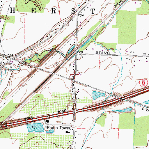 Topographic Map of Amherst Township Hall, OH