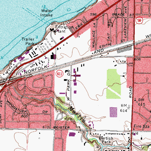 Topographic Map of West Park Industrial Park, OH
