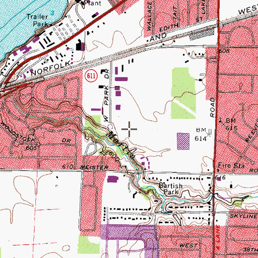 Topographic Map of Columbus Park, OH