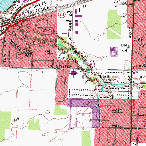 Topographic Map of Meister Road Elementary School, OH