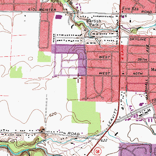 Topographic Map of Saint Nicholas School, OH