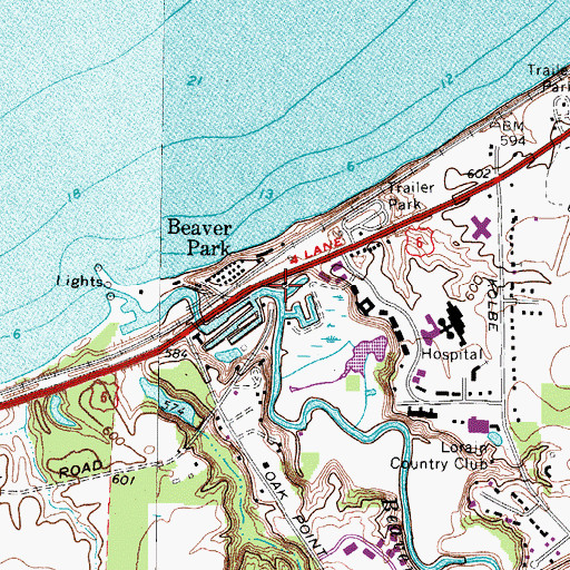 Topographic Map of Copper Kettle Marina, OH