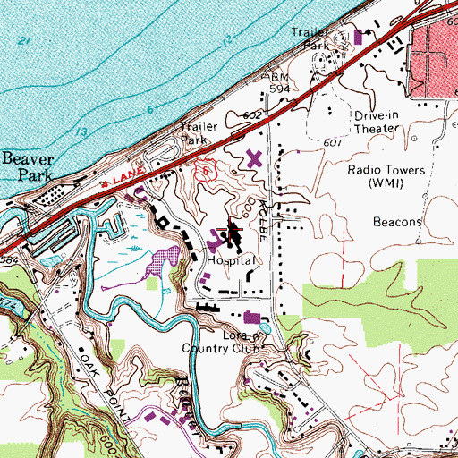 Topographic Map of Community Health Partners Regional Medical Center, OH