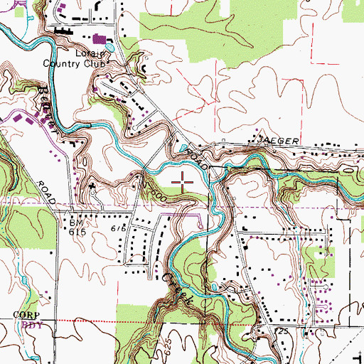 Topographic Map of Kennedy Park, OH