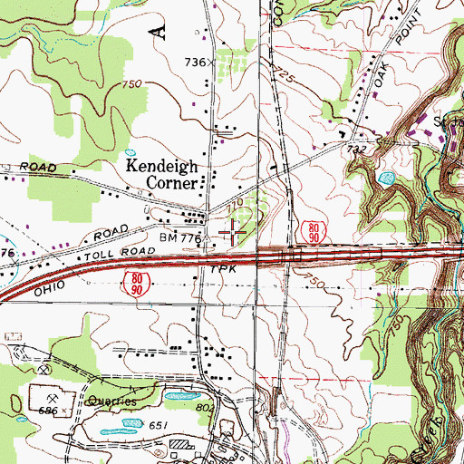 Topographic Map of Kendeigh Corner Cemetery, OH