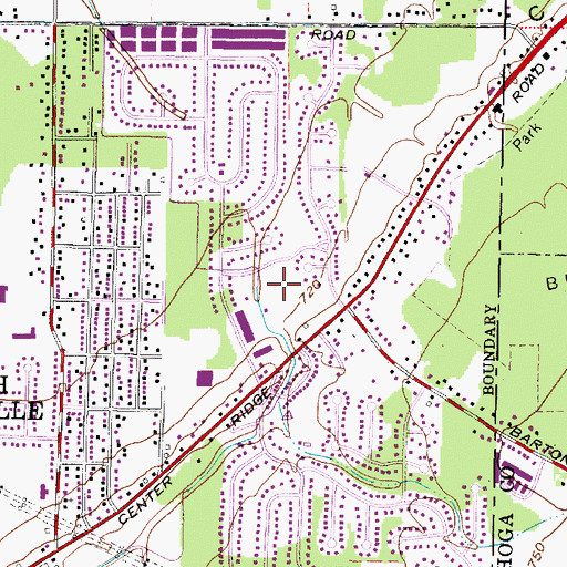 Topographic Map of Frontier Park, OH