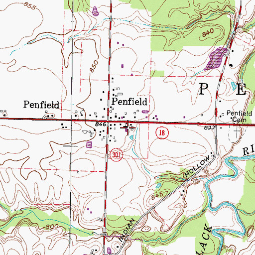 Topographic Map of Penfield Elementary School, OH