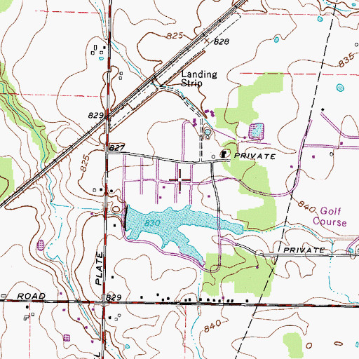 Topographic Map of Pheasant Run Village, OH