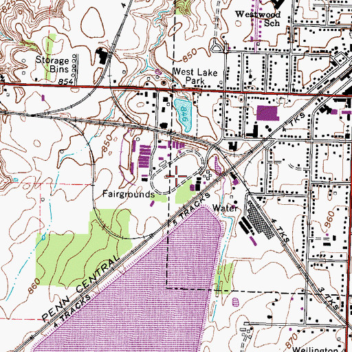 Topographic Map of Lorain County Fairgrounds, OH