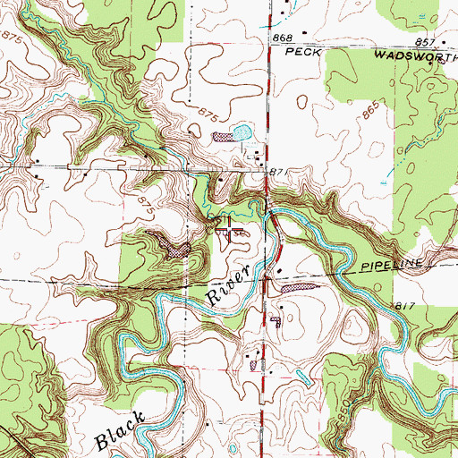 Topographic Map of Echo Valley Golf Course, OH