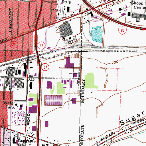 Topographic Map of Taylor Woods Industrial Park, OH
