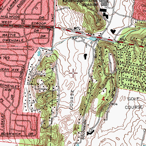 Topographic Map of Moraine Country Club, OH
