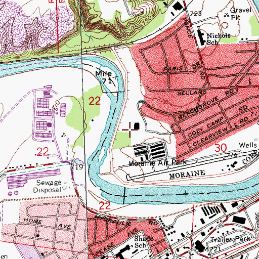 Topographic Map of Moraine Park, OH