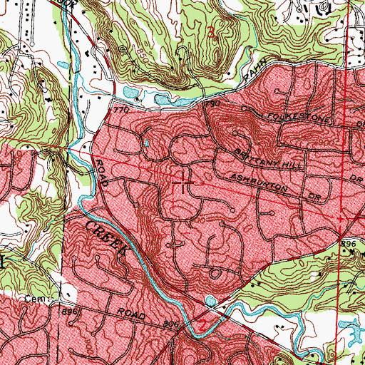 Topographic Map of Brittany Hills Park, OH