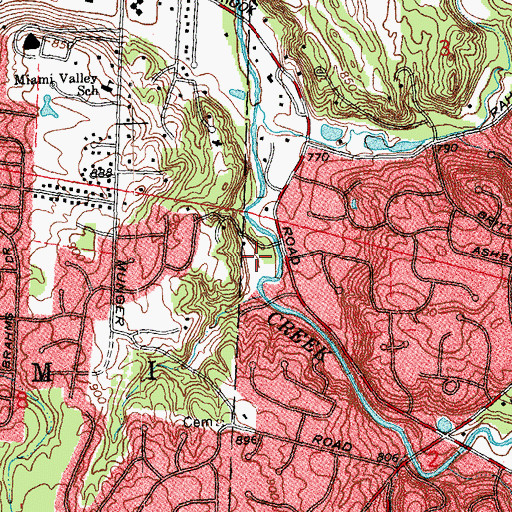 Topographic Map of Huffman Park, OH