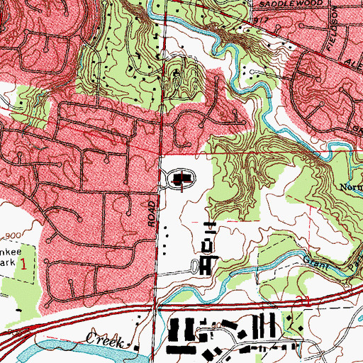Topographic Map of Hadley E Watts Middle School, OH
