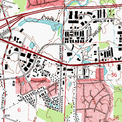 Topographic Map of School Number 13 (historical), OH