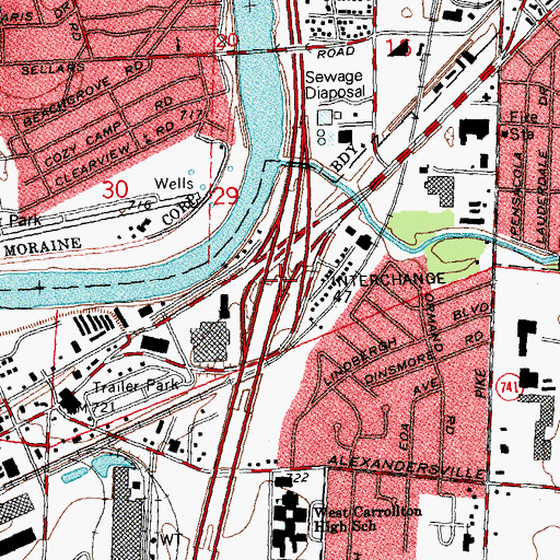 Topographic Map of Interchange 47, OH