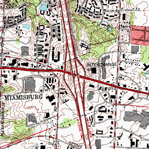 Topographic Map of Interchange 44, OH