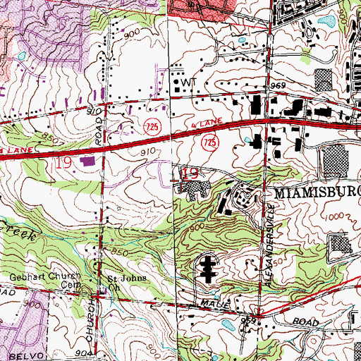 Topographic Map of Sycamore Medical Center, OH