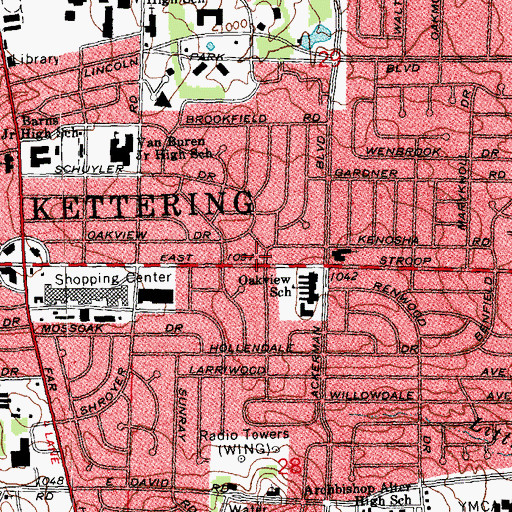 Topographic Map of School Number 6 (historical), OH