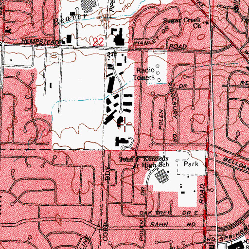 Topographic Map of Croftshire Park, OH
