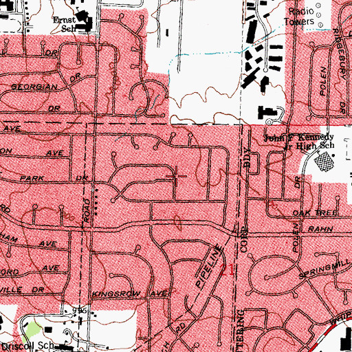 Topographic Map of Manor Park, OH
