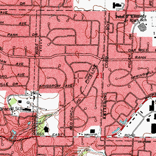 Topographic Map of Red Coach Park, OH
