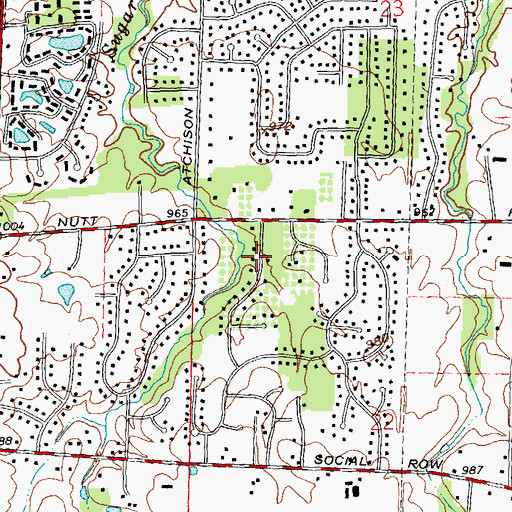 Topographic Map of Nutt Woods Park, OH
