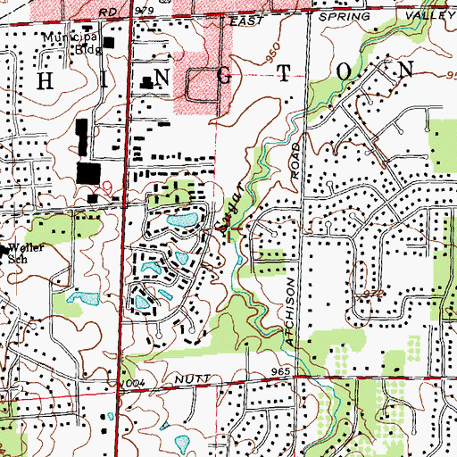 Topographic Map of Watkins Glen Park, OH