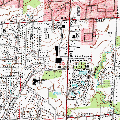 Topographic Map of Centerville Place Shopping Center, OH
