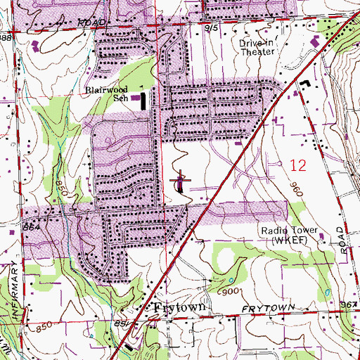 Topographic Map of Southeast Plaza Shopping Center, OH