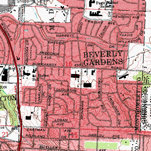 Topographic Map of East Plaza Shopping Center, OH