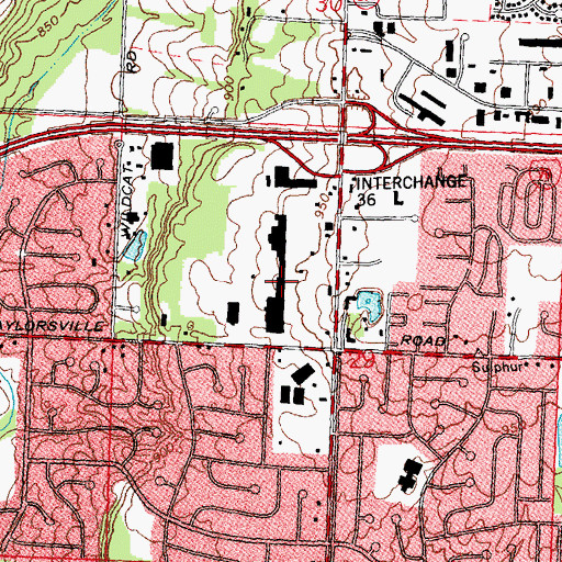 Topographic Map of Waynetowne Shopping Center, OH