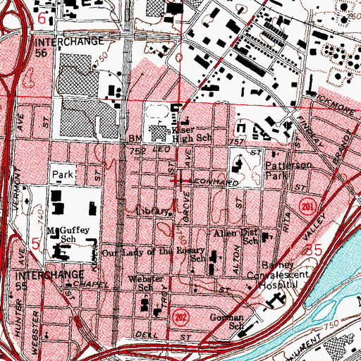 Topographic Map of Faith United Methodist Church, OH