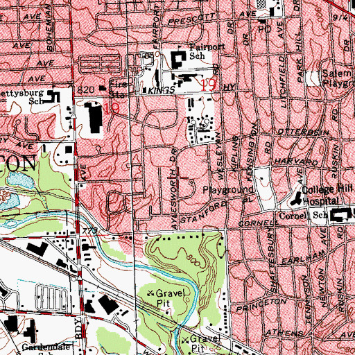 Topographic Map of Cornell Shopping Center, OH