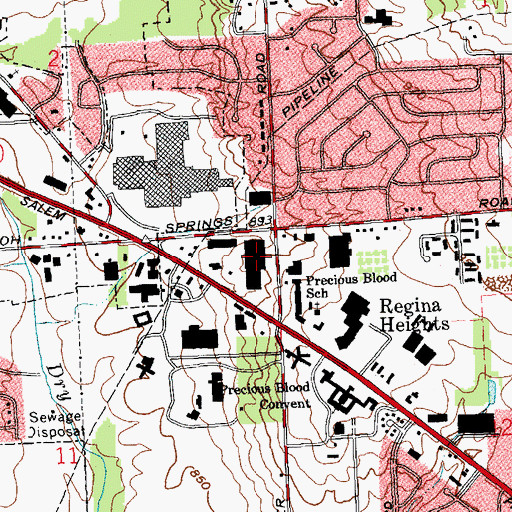 Topographic Map of Kimco Shopping Center, OH