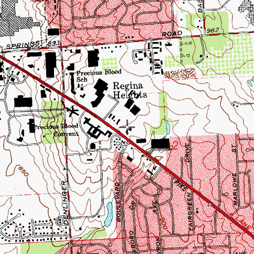 Topographic Map of Salem Plaza Shopping Center, OH