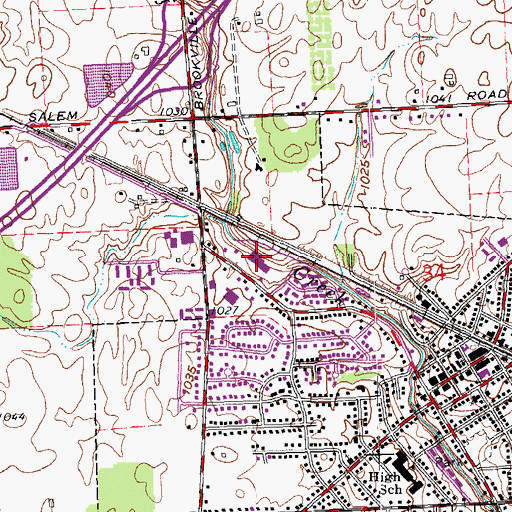 Topographic Map of Brookside Plaza Shopping Center, OH