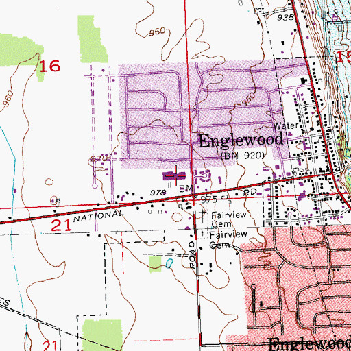 Topographic Map of Englewood Plaza Shopping Center, OH