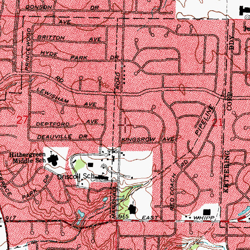Topographic Map of Lamplighter Square Shopping Center, OH