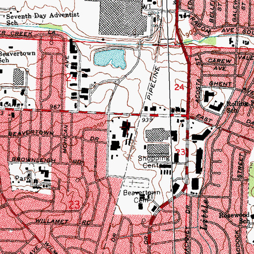 Topographic Map of Kettering Shopping Center, OH