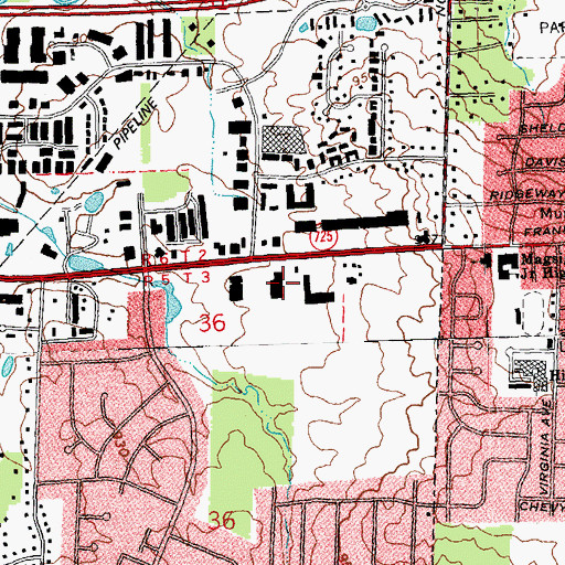 Topographic Map of Home Center Shopping Center, OH