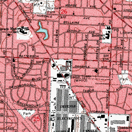 Topographic Map of Breitenstrater Square Shopping Center, OH