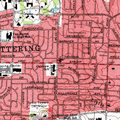 Topographic Map of Good Shepherd Lutheran Church, OH
