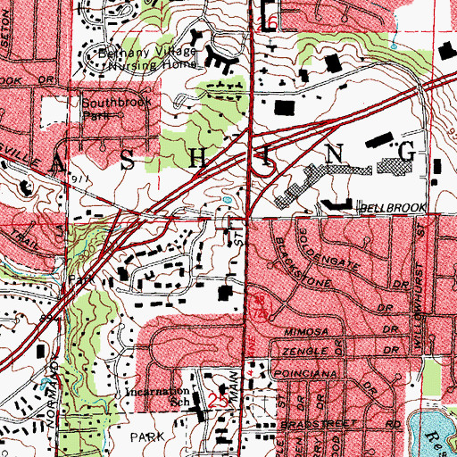 Topographic Map of Southminster Presbyterian Church, OH