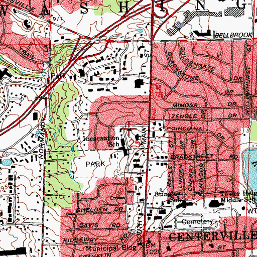Topographic Map of Church of the Incarnation, OH