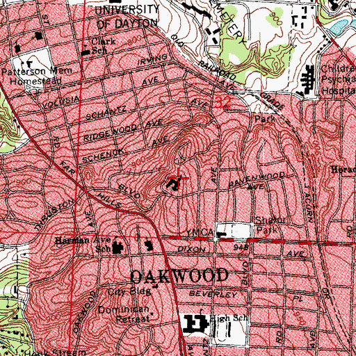Topographic Map of Lutheran Church of Our Savior, OH