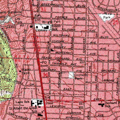 Topographic Map of Concordia Lutheran Church, OH